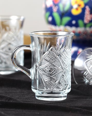 6 lı Kuplu Çay Bardağı Takımı 155 cc- Göz Dekor