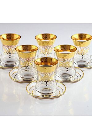 Kristal Macit Gold Çay Takımı--561-201