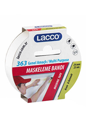 Lacco Krepe Maskeleme Bandı 24 mm x 25 M