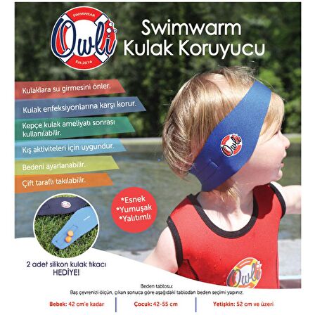 Owli Swimwarm Kulak Koruyucu Mavi Bebek