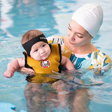 Owli Swimwarm Üşütmeyen Bebek Mayosu Sarı - Siyah