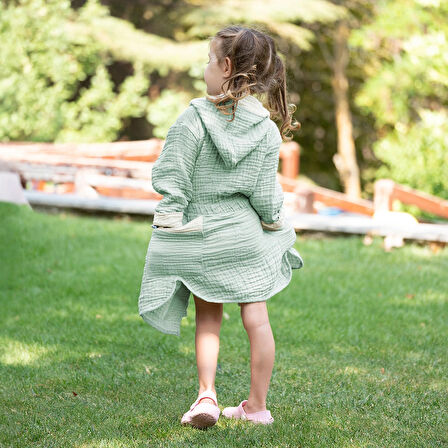Owli LoveLayers 4 Kat Müslin Bornoz Mint Yeşili