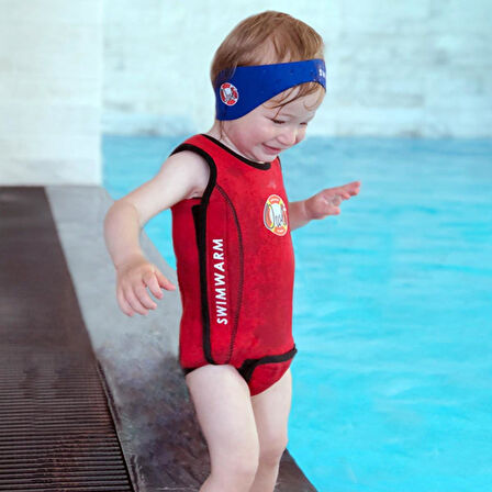 Owli Swimwarm Üşütmeyen Bebek Mayosu Kırmızı - Siyah