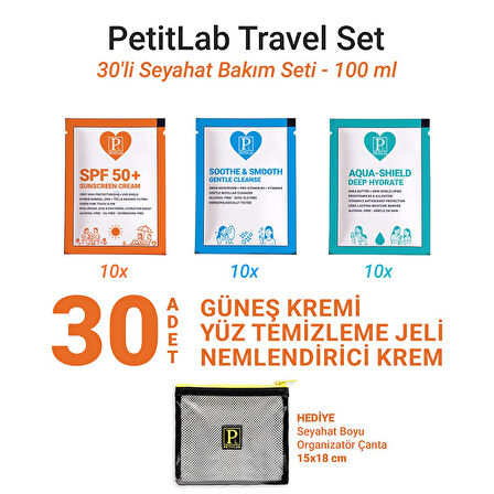 PetitLab Travel Set 30'lu Şase Bakım Seti *Organizatör Çanta Hediyeli 