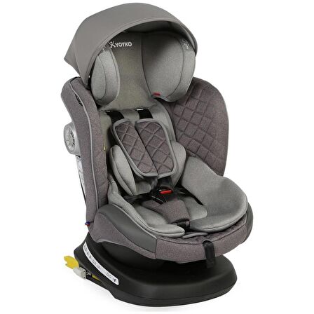 Yoyko Capsule Protect 360 ° Dönebilir Yatabilir 0-36 Kg Deri Oto Koltuğu ISOFIX/SIP/LATCH Gri