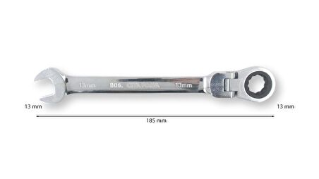 Ceta Form 13 mm Mafsallı Cırcırlı Kombine Anahtar B06-13