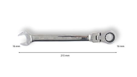 Ceta Form 16 mm Mafsallı Cırcırlı Kombine Anahtar B06-16