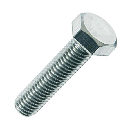 Civtec DIN 933 AKB Tam Diş 8.8 Kalite Çelik Cıvata Beyaz 8x35 150 Adet