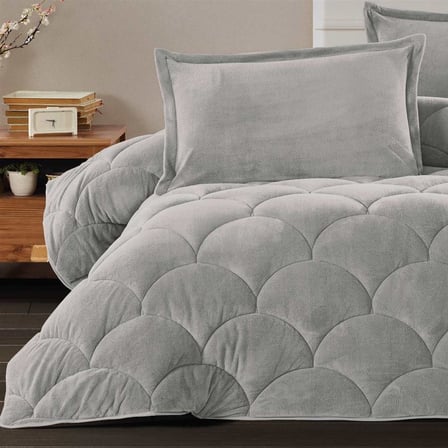 Clasy Wellsoft Çift Kişilik Yorgan Çift Taraflı Fluffy V13 Gri
