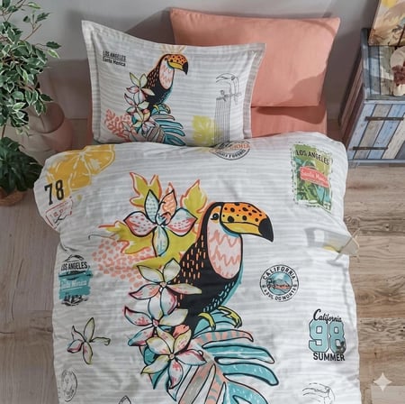 Clasy Ranforce Nevresim Takımı Tek Kişilik Paradise V1 Somon