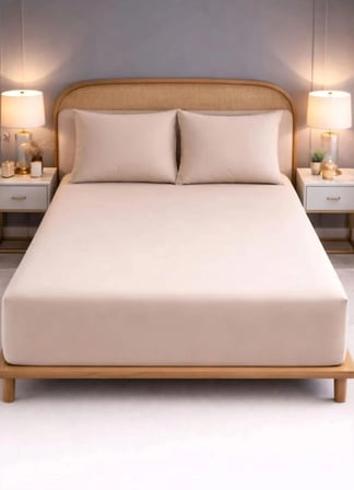 Clasy Ranforce Tek Kişilik Lastikli Çarşaf Takımı 120*200cm Bej