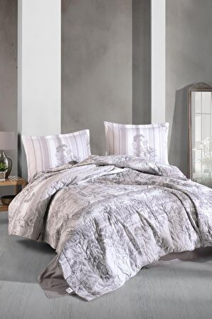 Clasy Ranforce Dört Mevsim Çift Kişilik Set Simle V1 Gri