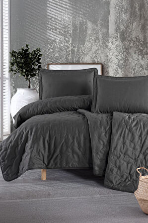 Clasy Aspendos Füme Tek Kişilik Microfiber Yatak Örtüsü
