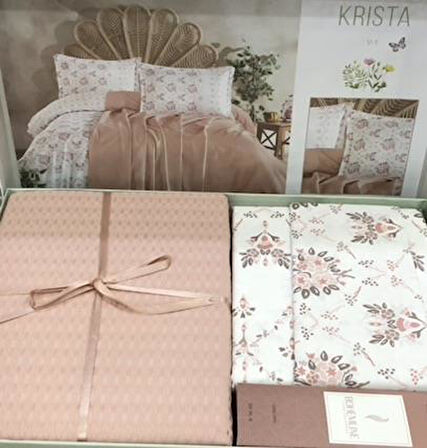 Clasy %100 Pamuk Çift Kişilik Pikeli Nevresim Takımı Oda Kokusu Hediye