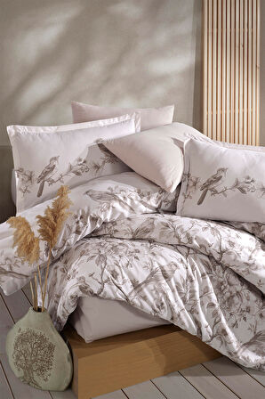 Clasy Mevlin Bej %100 Pamuk Ranforce Tek Kişilik/Genç Nevresim Takımı