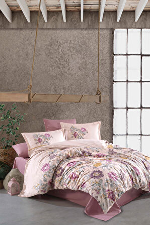 Clasy Mirante Pembe %100 Pamuk Çift Kişilik Ranforce Nevresim Takımı