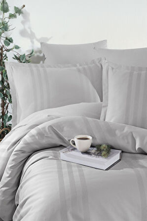 Clasy Melkor Açık Gri Tek Kişilik %100 Pamuk Nevresim Takımı