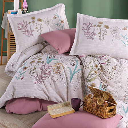 Clasy Ranforce %100 Pamuk Tek Kişilik Nevresim Bahari V1 Pembe