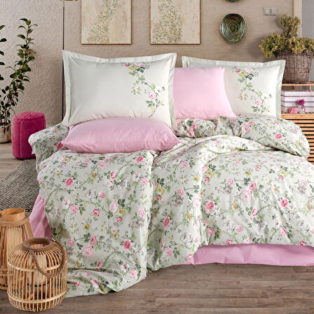 Clasy Ranforce %100 Pamuk Tek Kişilik Nevresim Elara V1 Adaçayı