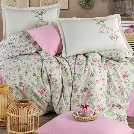 Clasy Ranforce %100 Pamuk Tek Kişilik Nevresim Elara V1 Adaçayı