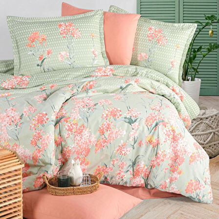 Clasy Ranforce %100 Pamuk Tek Kişilik Nevresim Nivora V1 Pudra