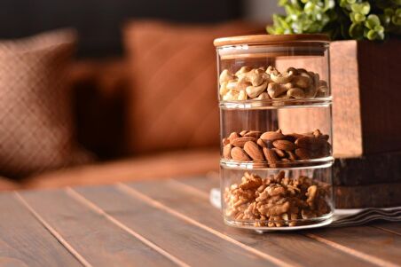 Bambum Tade 3 Katlı Cam Saklama Kabı B0797