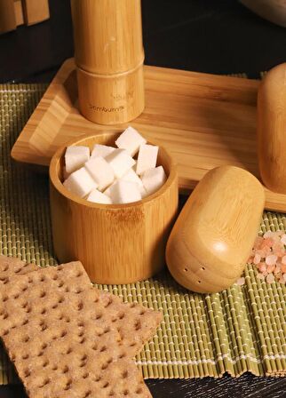 Atbyhome Standlı Tuzluk Biberlik Öğütücü Değirmen Seti Büyük 6 Parça