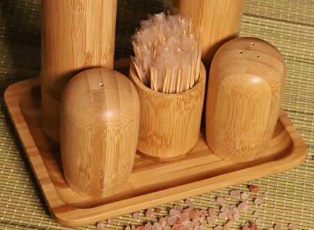 Madras Standlı Tuzluk Biberlik Öğütücü Değirmen Seti Büyük 6 Parça