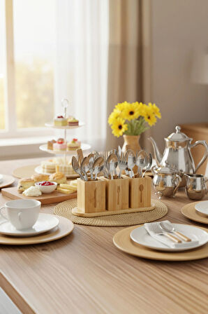 Miccho - 4 Parça Standlı Kaşıklık Kare