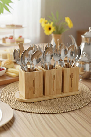 Miccho - 4 Parça Standlı Kaşıklık Kare