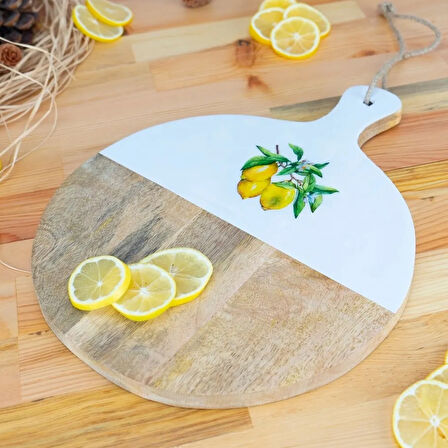 Bambum Kangura Limon Yuvarlak Kesme Tahtası Küçük