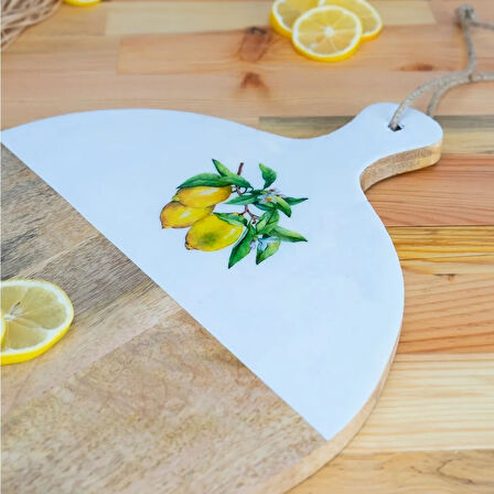 Bambum Kangura Limon Yuvarlak Kesme Tahtası Küçük