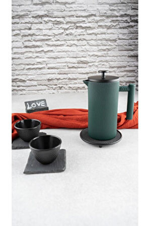 Taşev Bambum Taşev Linden Döküm French Press 800 ml Yeşil