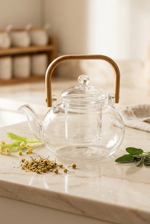 Lear Süzgeçli Cam Demlik 1000ml