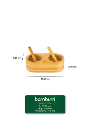 Naumi 2 Bölmeli Kaşıklı Baharatlık