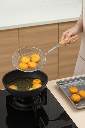 Bambum Ladle - Bambu Saplı Tel Kevgir 20cm