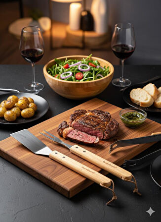 Bambum Arkansas - 3 Parça Barbekü Seti 33cm