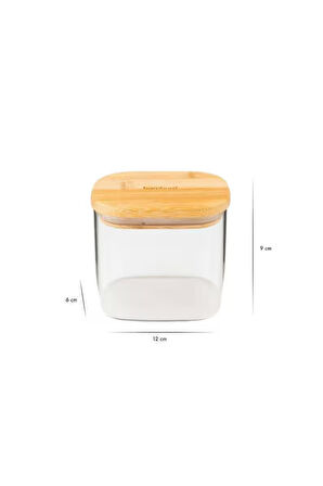 Bambum Multy - Bambu Kapaklı Cam Saklama Kabı 600ml