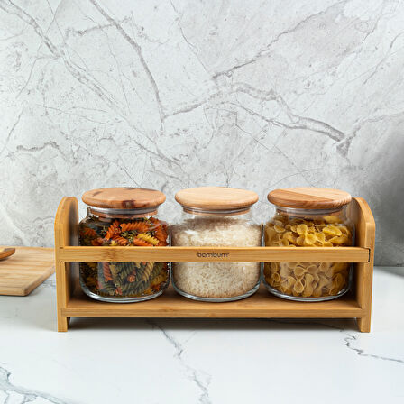Bambum Bench Plus 4 Parça Standlı Baharat Takımı 1080 ml
