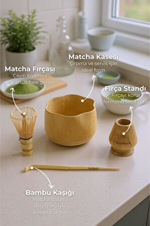 Bambum Cashi - 4 Parça Matcha Çayı Seti
