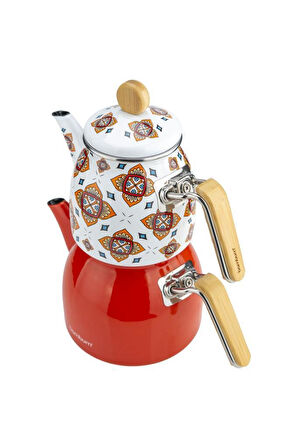 Bambum Unique - Bambu Kulplu Çaydanlık Takımı Turuncu