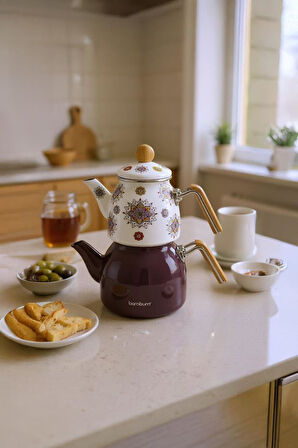 Bambum Unique - Bambu Kulplu Çaydanlık Takımı Mor