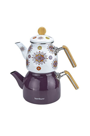 Bambum Unique - Bambu Kulplu Çaydanlık Takımı Mor