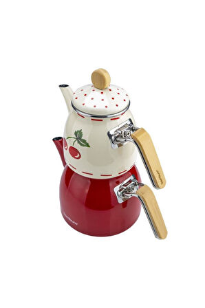 Bambum Unique - Bambu Kulplu Çaydanlık Takımı Cherry