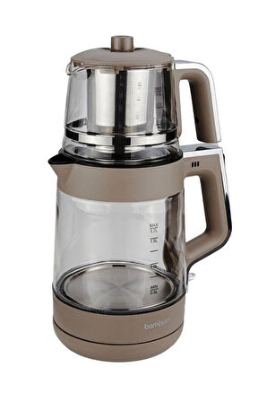 Bambum Zelda - Cam Hazneli Çay Makinesi Bej