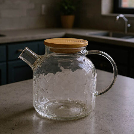 Bambum Juliet Bambu Kapaklı Cam Demlik 1500ml