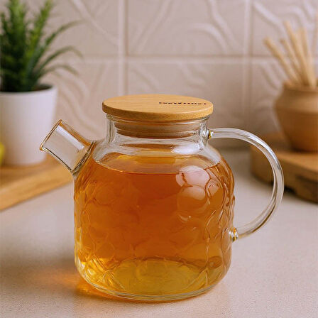 Bambum Juliet Bambu Kapaklı Cam Demlik 1500ml