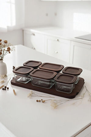 Bambum Nero - Enzo - 13 Parça Cam Kahvaltılık Kahvaltı Seti Kahvaltı Takımı