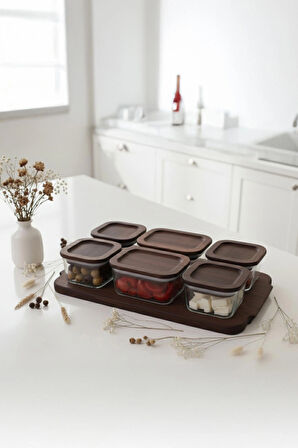 Bambum Nero - Enzo - 13 Parça Cam Kahvaltılık Kahvaltı Seti Kahvaltı Takımı