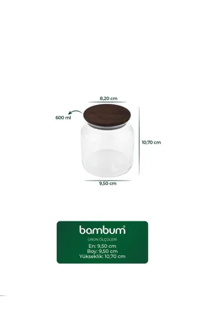 Bambum Nero - Zone - Cam Saklama Kabı 600ml